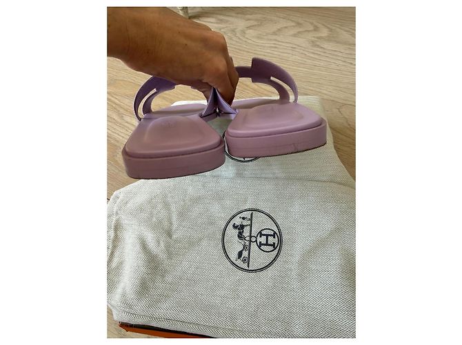 Sandali Hermès Oran in pelle Epsom - Ametista Lavanda - vista 8