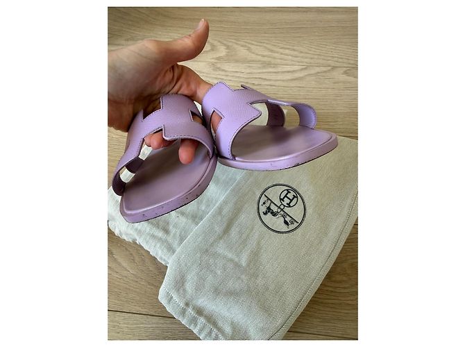 Sandali Hermès Oran in pelle Epsom - Ametista Lavanda - vista 9