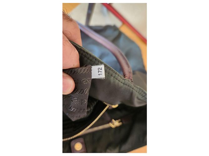 Prada Borsa Tote in Nylon Verde Scuro - vista 4