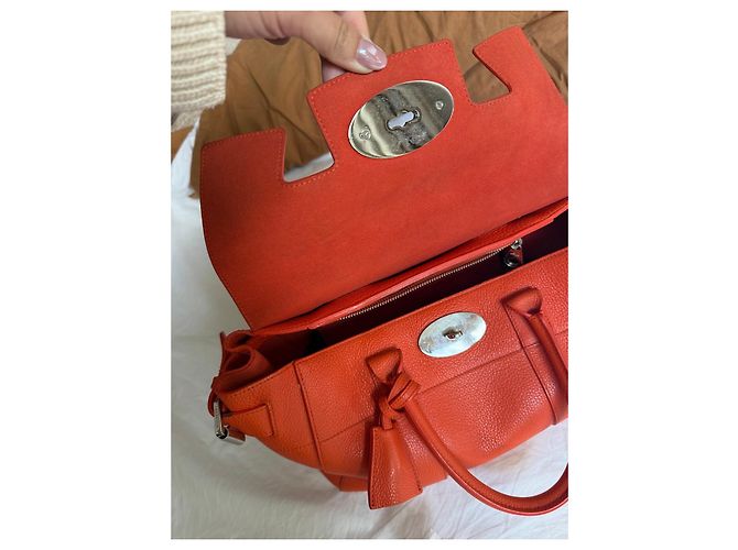 Mulberry Bayswater Borsa Tote in Pelle Arancione - vista 12