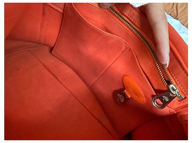 Mulberry Bayswater Borsa Tote in Pelle Arancione - vista 15