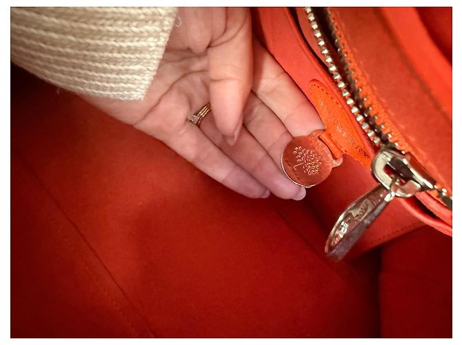Mulberry Bayswater Borsa Tote in Pelle Arancione - vista 16
