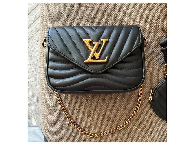 Multi Pochette Borsa a tracolla Louis Vuitton New Wave in pelle nera Nero - vista 6