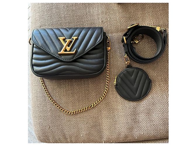 Multi Pochette Borsa a tracolla Louis Vuitton New Wave in pelle nera Nero - vista 7