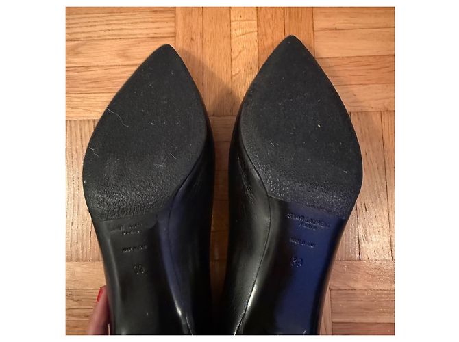 Saint Laurent YSL Ballerine a punta Nero - vista 5