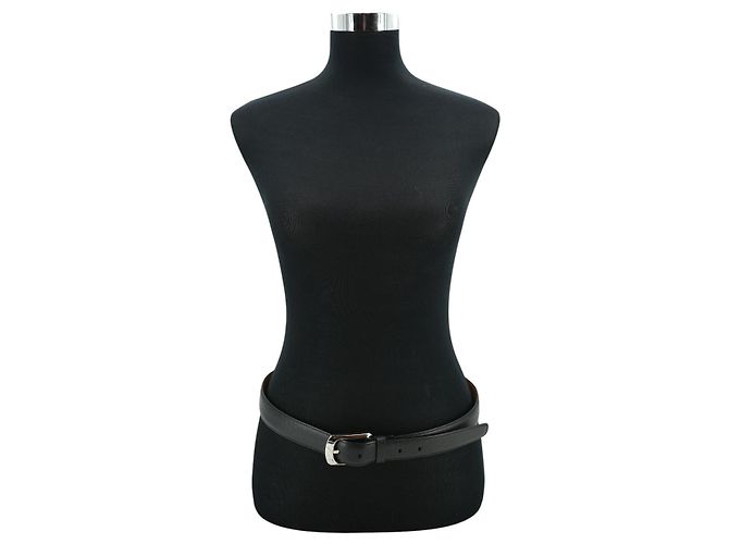 Louis Vuitton Vintage schwarter Taiga Leder Ellipse Gürtel Größe 90/36 Schwarz - Ansicht 2