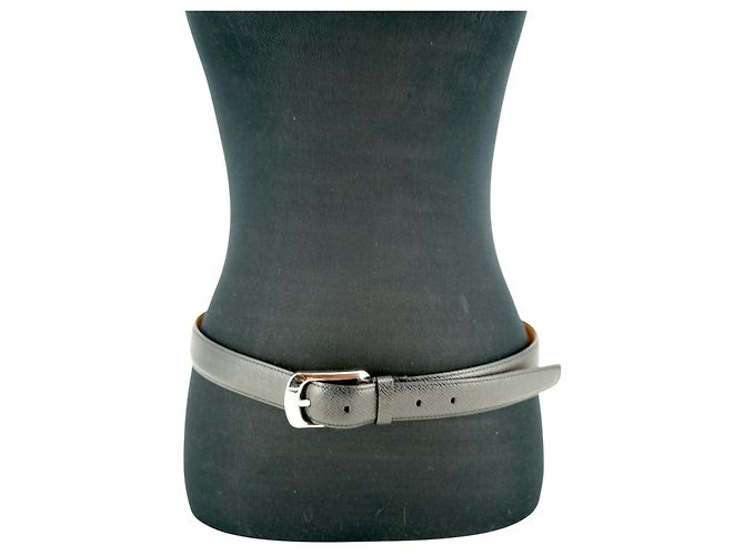Louis Vuitton Vintage schwarter Taiga Leder Ellipse Gürtel Größe 90/36 Schwarz - Ansicht 4