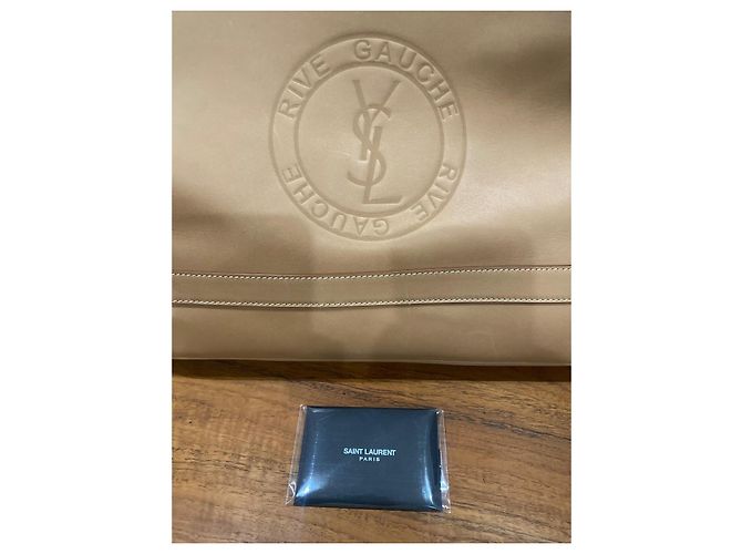 Shopping Monogramme Yves Saint Laurent Rive Gauche Leder-Shopper Beige - Ansicht 9