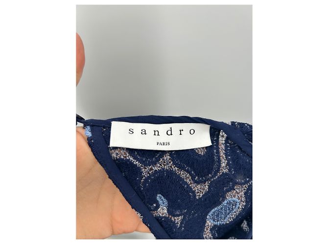 Vestido de renda azul Sandro - vista 5