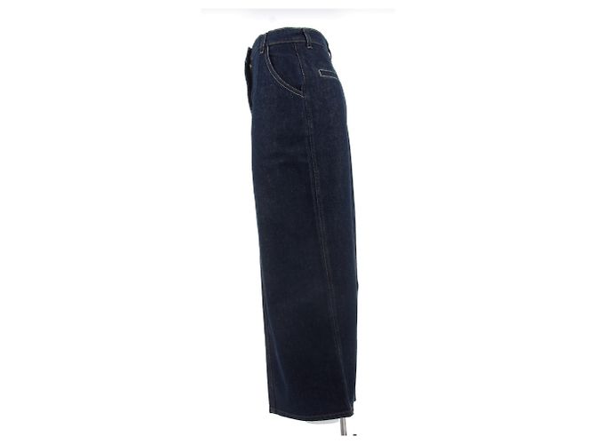 Magda Butrym Gonna lunga in denim blu grezzo - vista 3