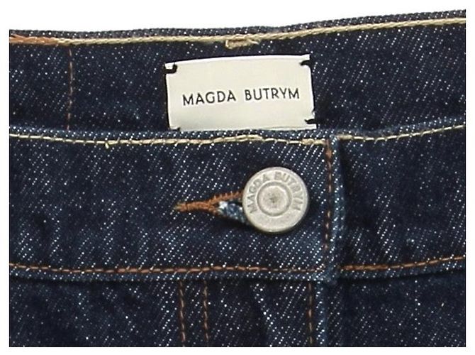 Magda Butrym Gonna lunga in denim blu grezzo - vista 5