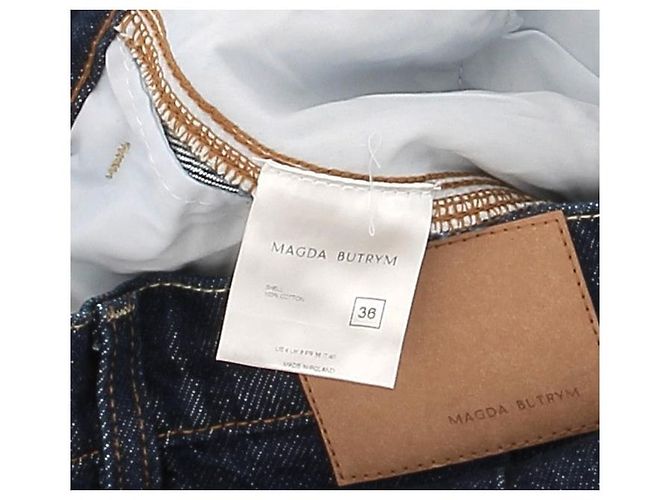 Magda Butrym Gonna lunga in denim blu grezzo - vista 6