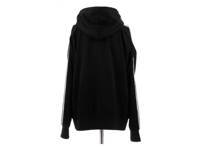 Gucci Sudadera negra con capucha bordada Negro - vista 2