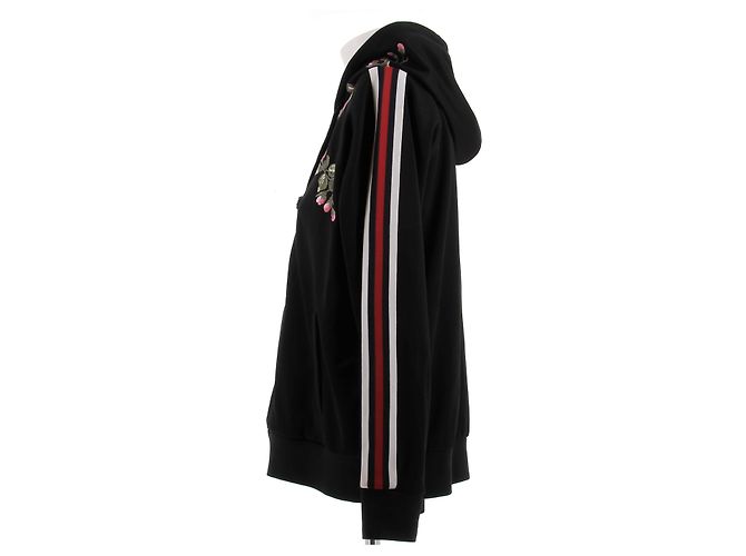 Gucci Sudadera negra con capucha bordada Negro - vista 4