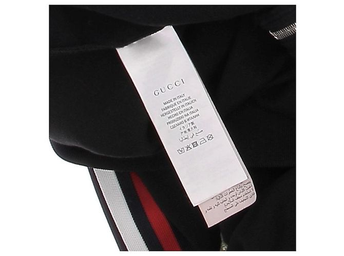 Gucci Sudadera negra con capucha bordada Negro - vista 6