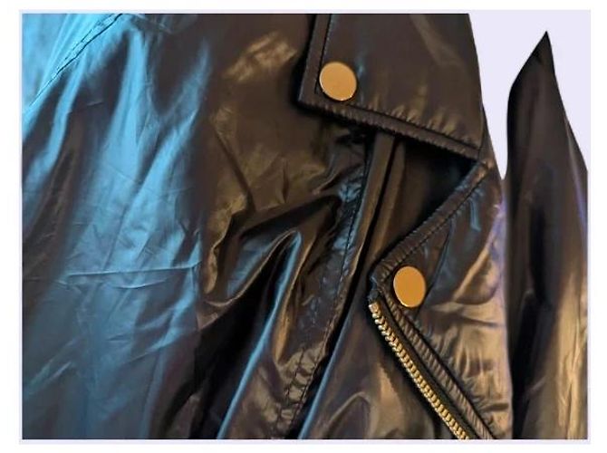 Eva Kayan Black Leather-Effect Oversize Bomber Jacket - view 3
