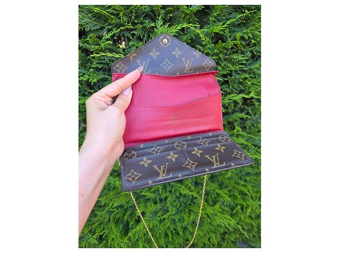 Pochette Félicie Portafoglio Louis Vuitton Monogram Pochette Felicie Marrone - vista 8