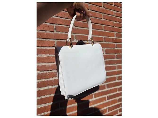 Céline Celine Borsa a mano Classica in pelle bianca Bianco - vista 16