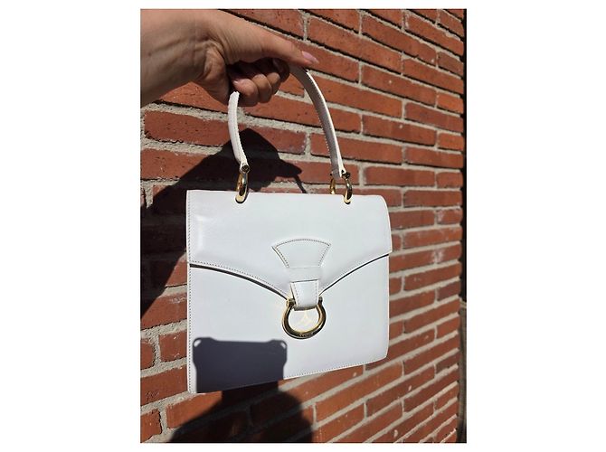 Céline Celine Borsa a mano Classica in pelle bianca Bianco - vista 3