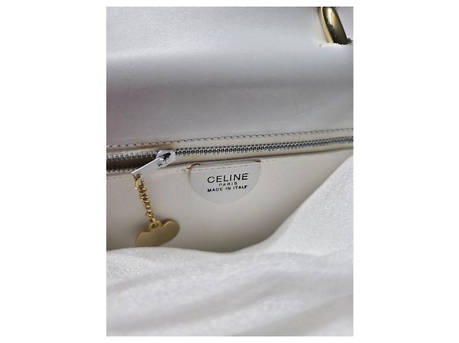 Céline Celine Borsa a mano Classica in pelle bianca Bianco - vista 4