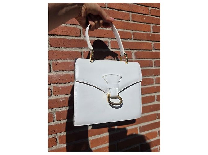 Céline Celine Borsa a mano Classica in pelle bianca Bianco - vista 8
