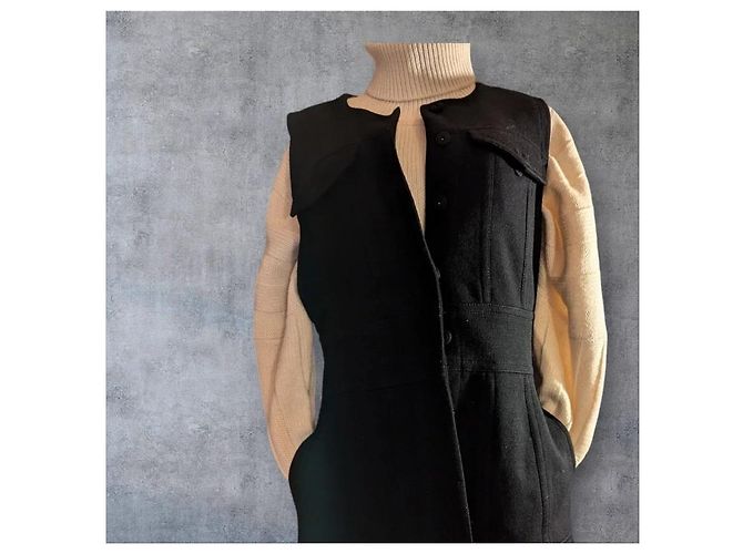 Sonia Rykiel Wolle Tunika-Kleid Marineblau - Ansicht 6