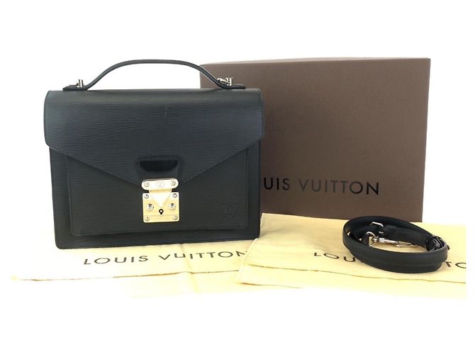Louis Vuitton Epi Monceau Black Leather Shoulder Bag - view 9