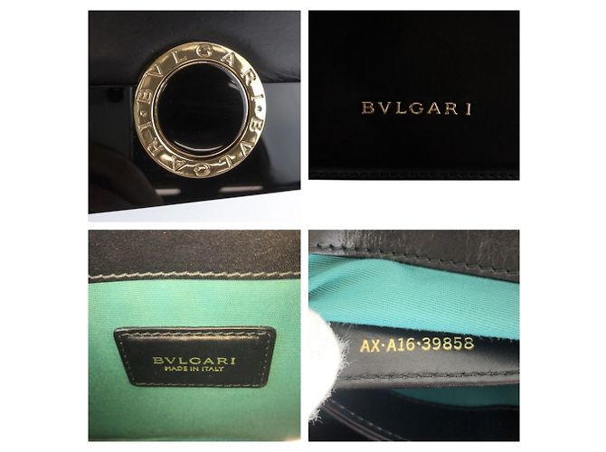 Bulgari Borsa a tracolla Bvlgari in pelle nera e catena in plastica Nero - vista 4