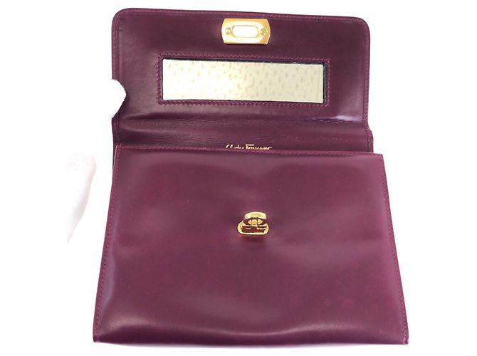 Clutch in pelle viola Salvatore Ferragamo Porpora - vista 6