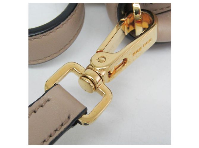 Borsa a mano in pelle da donna Miu Miu beige chiaro - vista 12