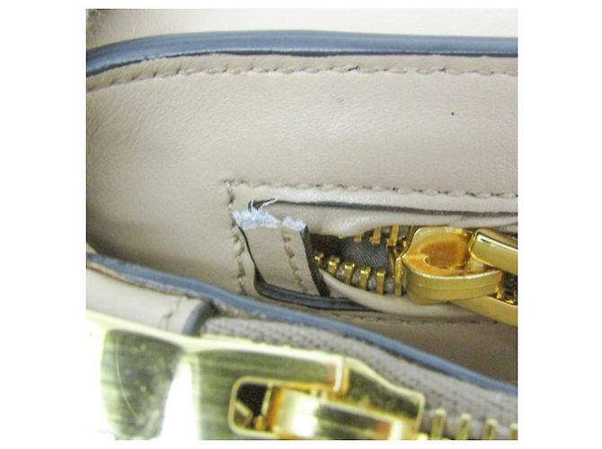 Borsa a mano in pelle da donna Miu Miu beige chiaro - vista 14