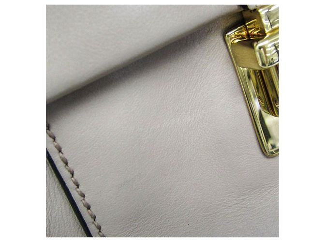 Borsa a mano in pelle da donna Miu Miu beige chiaro - vista 17