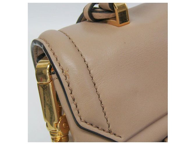 Borsa a mano in pelle da donna Miu Miu beige chiaro - vista 8