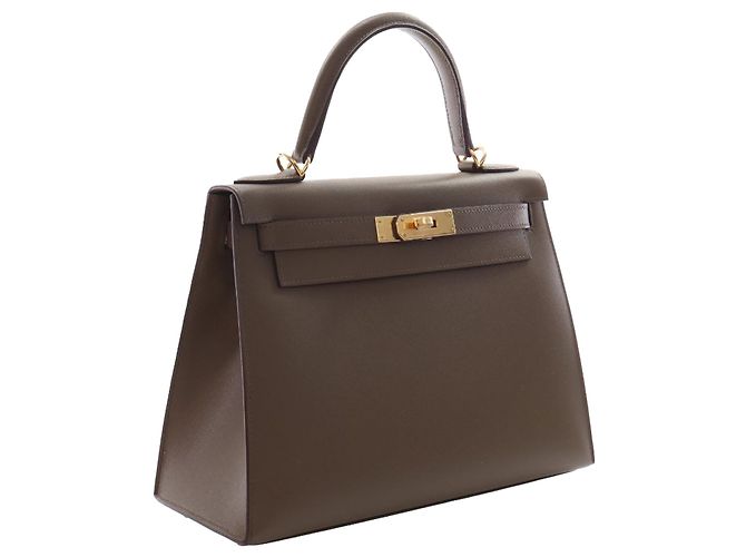 Hermès Kelly Sellier II 28 in Veau Madame marrone Marrone scuro - vista 2