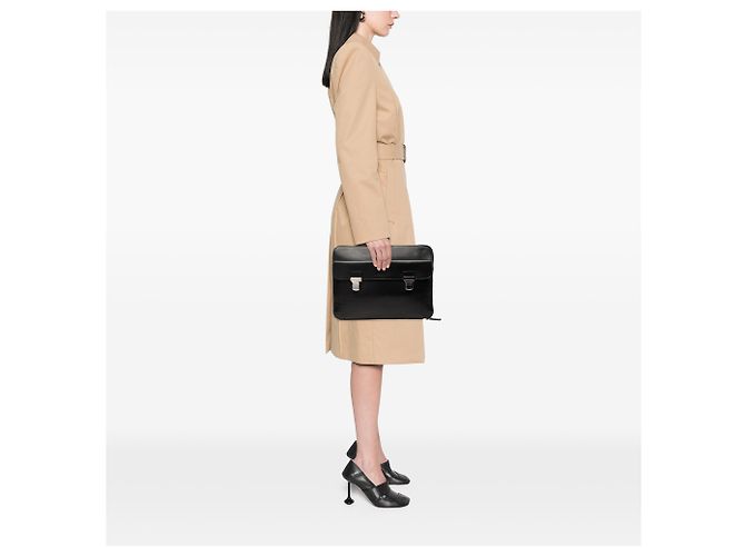 Clutch in pelle nera Saint Laurent Nero - vista 6