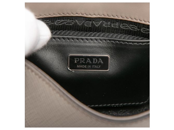 Prada Borsa a tracolla in Saffiano grigio Marrone - vista 5
