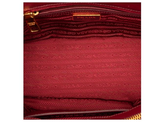Borsa Prada Red Small Saffiano Lux Galleria Double Zip Rosso Bordò - vista 4
