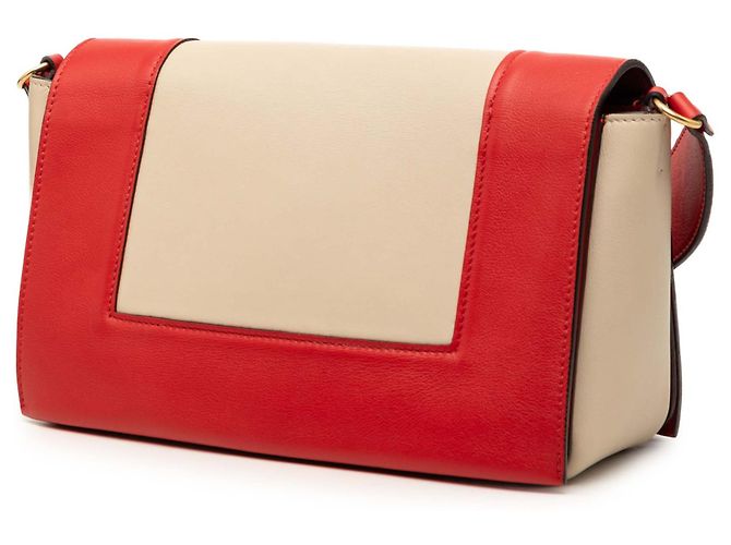 16 Céline Celine Frame Schultertasche aus glänzendem glattem Kalbsleder Beige Medium - Ansicht 2