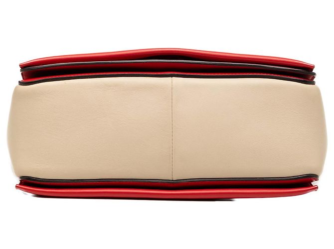 16 Céline Celine Frame Schultertasche aus glänzendem glattem Kalbsleder Beige Medium - Ansicht 3