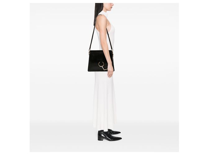 Borsa a tracolla Faye in pelle di vitello e scamosciato nero di medie dimensioni Chloé - vista 6
