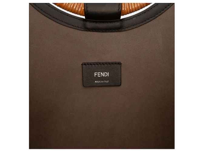 Borsa Fendi Marrone Large Zucca Embossed Leather Runaway Shopper Satchel - vista 5
