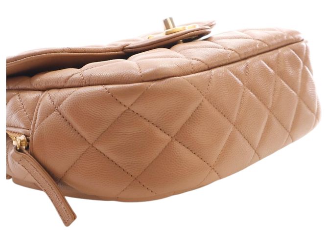 Chanel Borsa a tracolla in caviar trapuntato CC marrone Marrone chiaro - vista 13