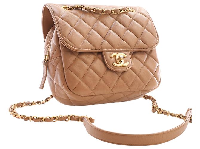 Chanel Borsa a tracolla in caviar trapuntato CC marrone Marrone chiaro - vista 2