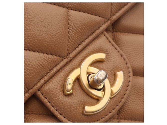 Chanel Borsa a tracolla in caviar trapuntato CC marrone Marrone chiaro - vista 7