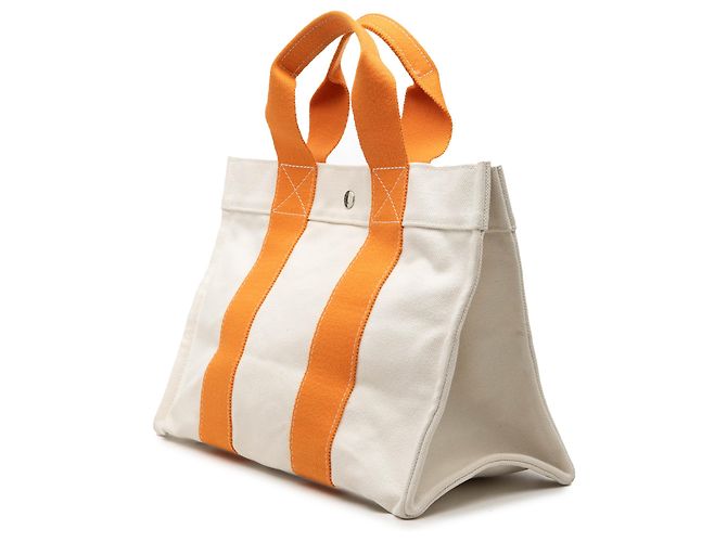 Hermès White Toile Bora Bora PM Bianco - vista 2