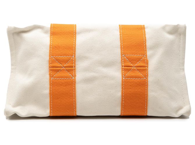 Hermès White Toile Bora Bora PM Bianco - vista 3