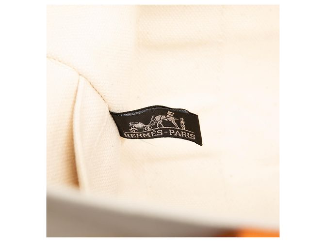 Hermès White Toile Bora Bora PM Bianco - vista 5