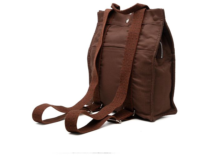 Hermès Brown Canvas Herline Backpack MM - view 2