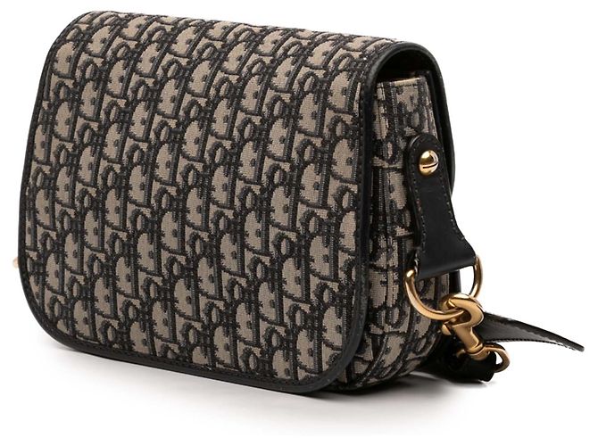 Borsa a tracolla Dior Blue Oblique Canvas Flap Blu navy - vista 2