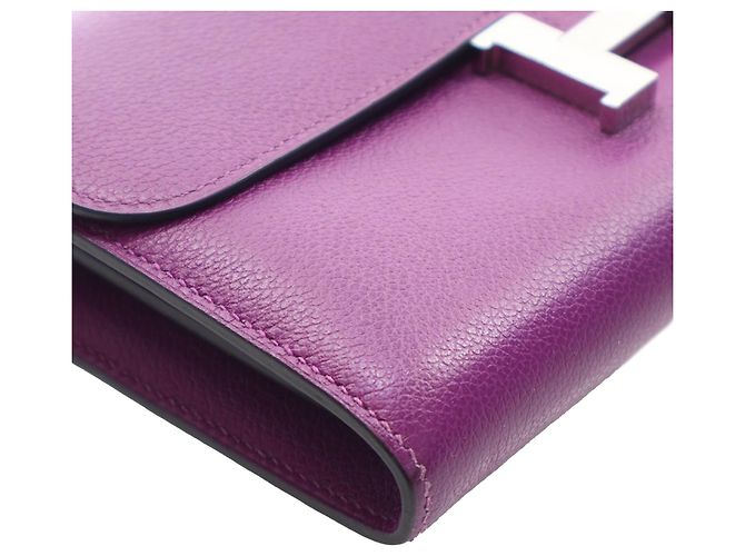 Cartera larga Constance en piel Epsom morado Hermès Púrpura Morado oscuro - vista 10